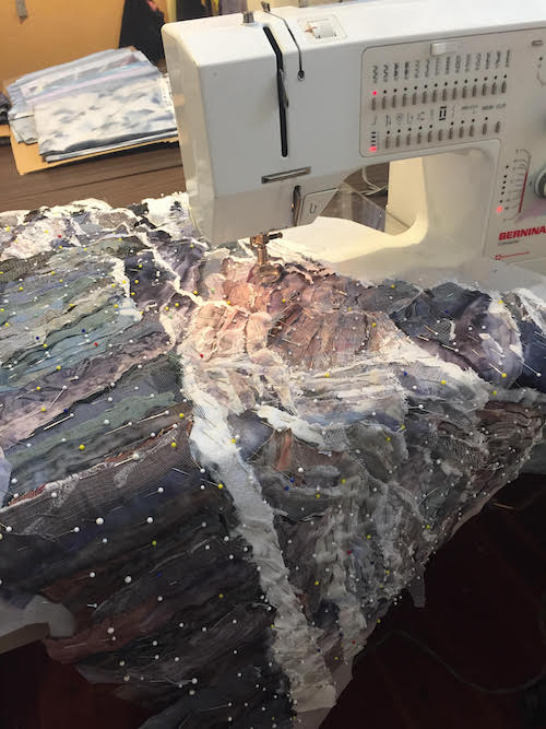 Mount Everest With Pins Under Sewing Machine
